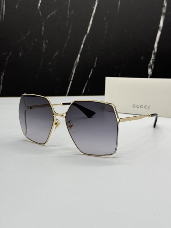 NEW GUCCI GG0817S 001 SUNGLASSES GOLD/GRAY WOMEN EYEWEAR main image 7